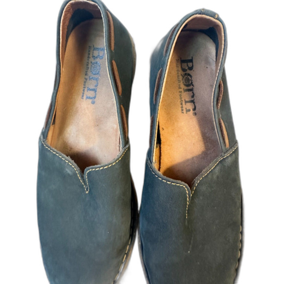 BORN Naya Nubuck Leather Slip-On Loafers Women’s US 8 EU 39 Excellent Condition - Picture 1 of 9